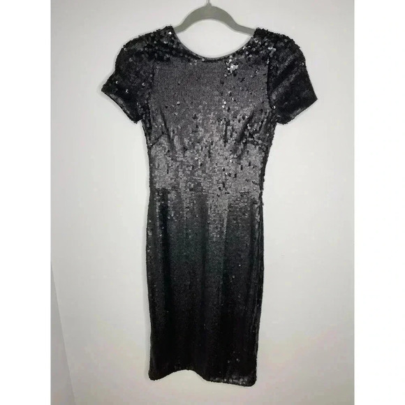 BCBGMAXAZRIA  Betty Black sequin cocktail Dress size XS NWOT - Picture 4 of 10